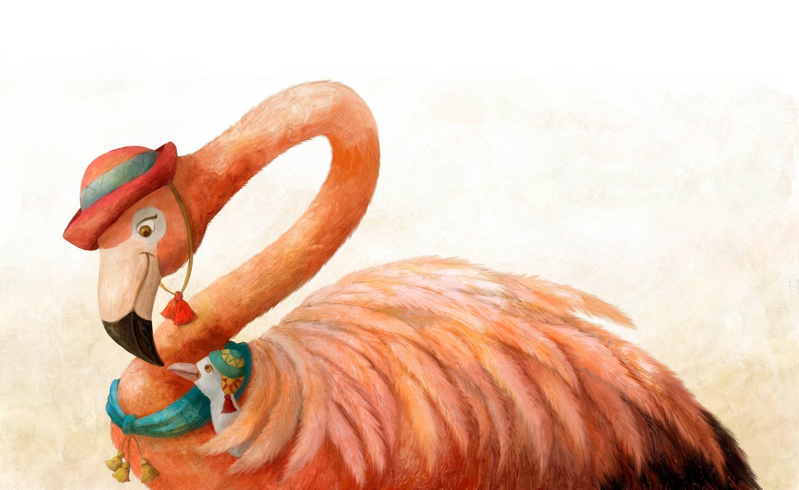 Illustration of a flamingo by Marina Saumell
